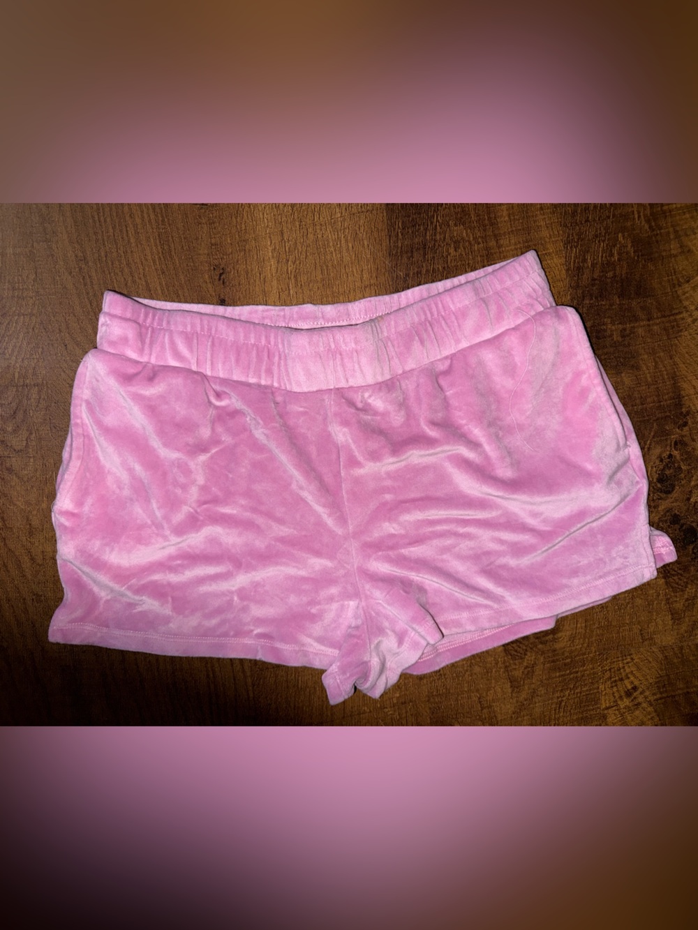 Pink Velour Lounge Shorts